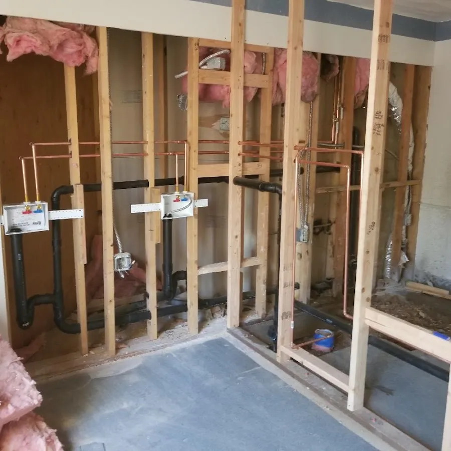 Copper pipe rough-in and plumbing installation in Alliance
